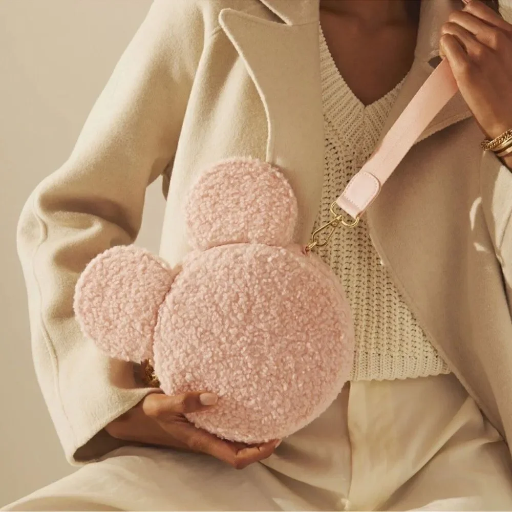 NWT Stoney Clover Lane Mickey Mouse Pink Crossbody Bag Sherpa Disney Retired